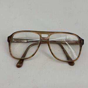 VTG CENTURY Gary Clear Brown Haze Aviator Eyeglasses Frames Only Mens Full Rim